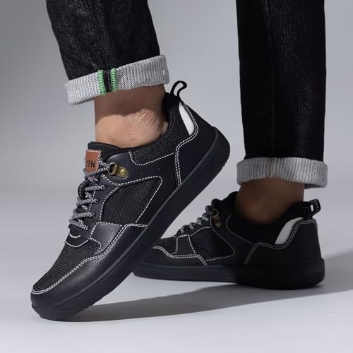 Image of ZYEN Mens Barefoot Shoes Wide Toe Box Trail Running Sneakers Zero Drop Non-Slip Extra Wide Width Walking Shoes Minimalist Wrestling Sneakers Gym Trainer