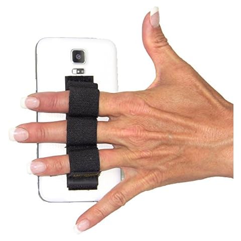 LAZY-HANDS 3-Loop Phone Grip - FITS Most - Black Cover