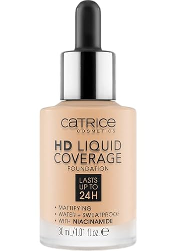 Catrice | Hd Liquid Coverage Foundation | High & Natural Coverage | Vegan & Cruelty Free (008 | Fair Beige) #TOP1