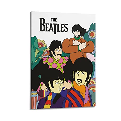 Poster décoratif sur toile The Beatles Dessin animé – Impression d’art moderne pour chambre à coucher – 30 x 45 cm - Les Beatles, Paul McCartney, John Lennon, RIngo Starr, George Harrison Poster décoratif sur toile The Beatles Dessin animé - Impression d'art moderne pour chambre à coucher - 30 x 45 cm