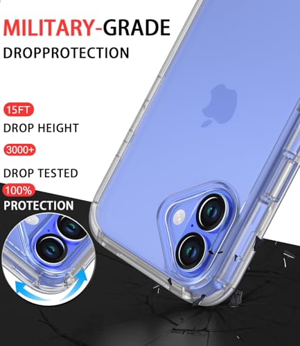 Image of Diverbox for iPhone 16 Plus Case [Shockproof] [Dropproof] [Tempered Glass Screen Protector + Camera Protectors] Heavy Duty Protection Phone Case Cover for Apple iPhone 16 Plus (Clear)