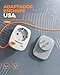 TESSAN USA Adapter Steckdose, 3 in 1 Reiseadapter USA mit USB C und USB A, Adapter Deutschland Stecker 1875W, EU to US Adaptor, Steckdosenadapter Amerika für Thailand Kanada, Reisestecker Typ B