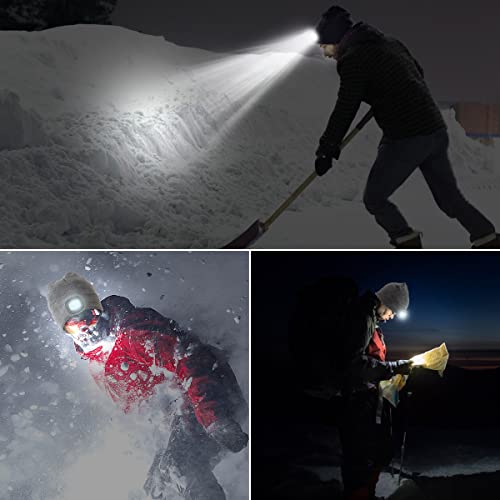 Unisex-LED-Beanie-Hat-with-Light-4-LED-USB-Rechargeable-LED-Beanie-Cap-Headlamp-Winter-Warm-Knitted-CapHands-Free-LED-Lighted-Battery-Powered-Headlamp-Hat2-Pack