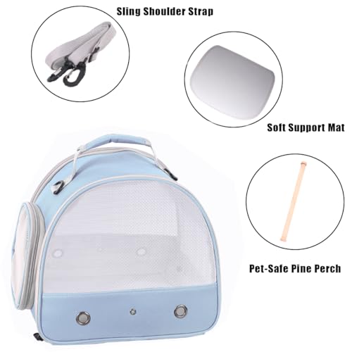 image for halinfer Bird Carrier, Portable Small Bird Parrot Parakeet Carrier wit