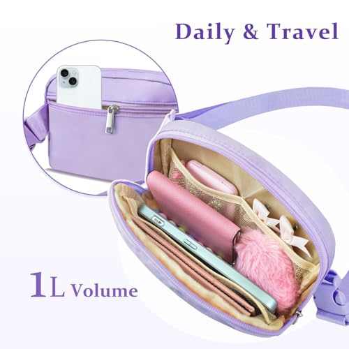 Image of COSHAYSOO Initial Fanny Pack for Girls Letter Belt Bag Crossbody Travel 6 7 8 9 10 11 12 13 14 Year Old Teen Girl Easter Birthday Gifts Preppy Personalized Cute Girly Fashion Purple Q