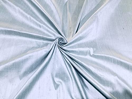 Tissu Dupioni bleu glacier 100 % pure soie de 112 cm au mètre pour couturière