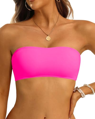 Image of Aqua Eve Women Strapless Bikini Top Only Bandeau Swim Top Tube Top Swimsuit
