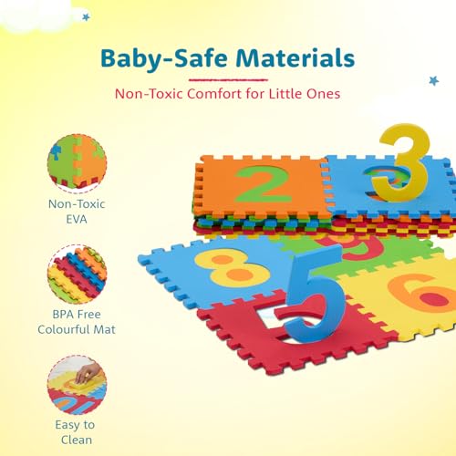 Image of Amazon Brand - Supples Kids Hopscotch Game Playmat | BIS Certified | Safe & Soft Non-Toxic EVA Foam Baby Playmat | Multicolor