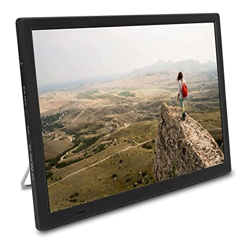 Zunate Televisor Digital de 16 Pulgadas, Monitores Portátiles ATSC TV Digital Televisión con Pilas para Exteriores, Compatible con Radio FM, con Antena Y Control Remoto