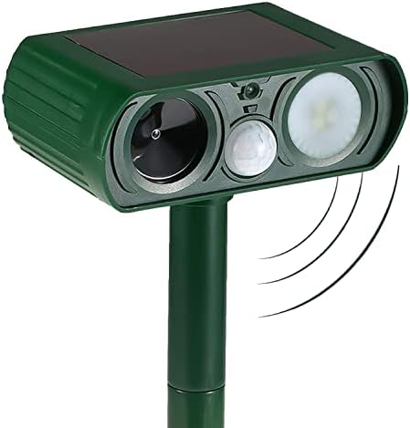 HPDFCU Ultrasonic Cat Deterrent, Dog Chaser, Solar Animal Deterrent with Motion Sensor and Flashing Lights, Protect courtyards, Lawn Gardens and Fruit Trees. Suitable for Cat, Dog, Rabbit, Miceetc