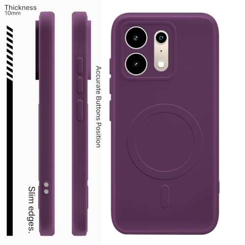 Image of Outlouders Back Cover for Realme P4s 5G | Soft Matte Silicone | Slim Fit | Magnetic-Safe Logo Design (Magnetic-Safe Not Compatible) | Shockproof | Camera Protection Bumper Case (Purple)
