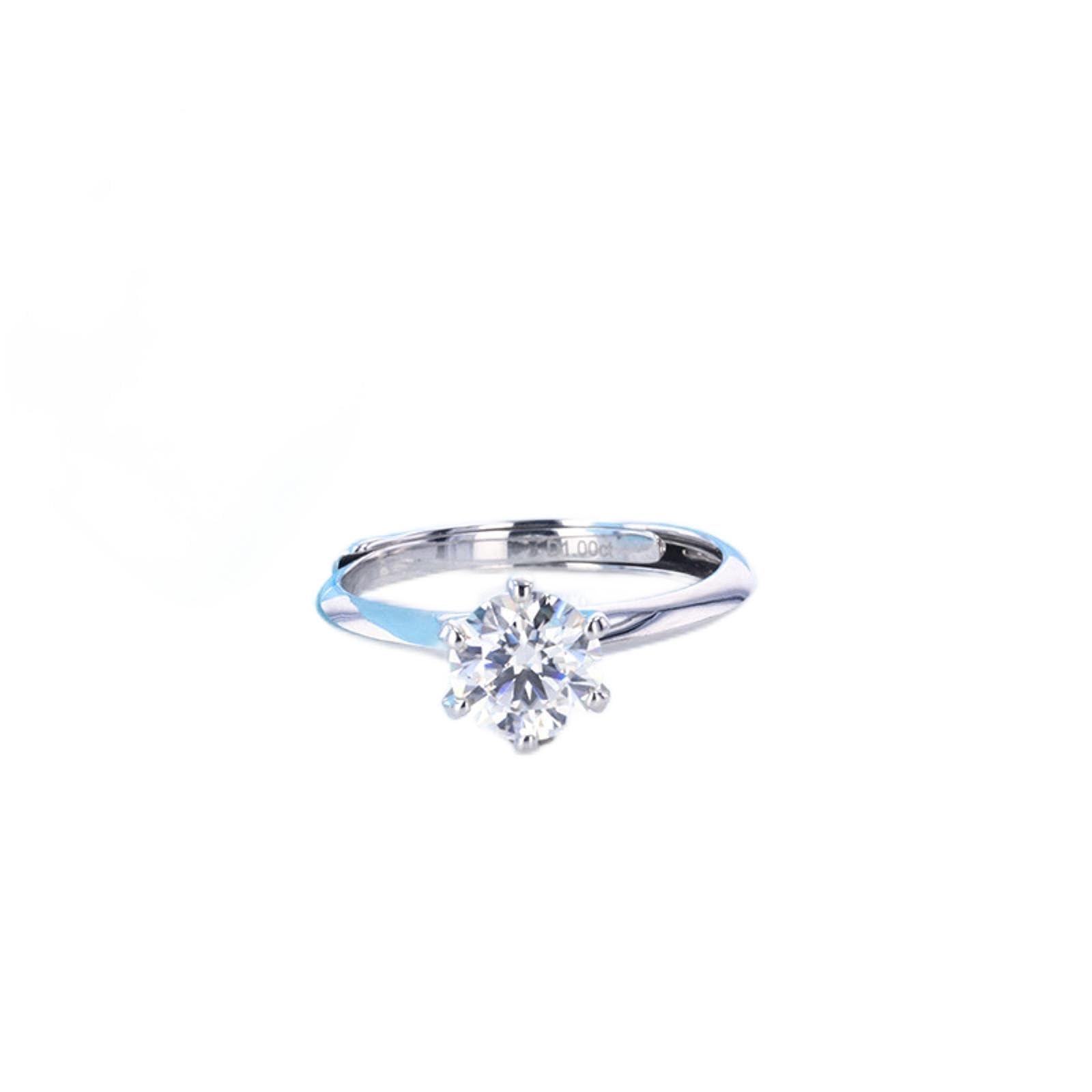Anillos de compromiso de moissanita de color D de 0,5 ct-3 ct para mujer anillo de plata real ajustable joyería fina chapada en oro blanco de 18 quilates