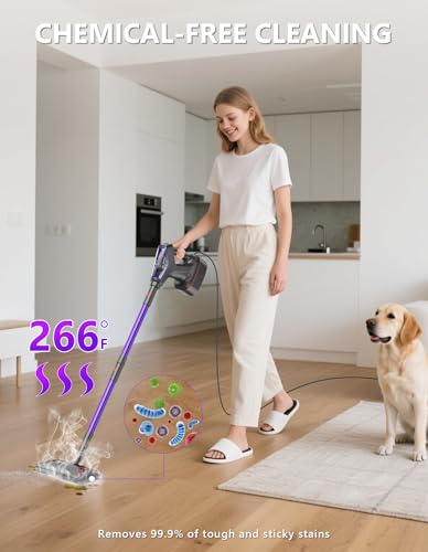 Image of Heavy Duty Steam Mop for Floor Cleaning - All-in-One Detachable Handheld Steam Cleaner for Hardwood, Tile, Grout & Windows - Multipurpose Steamer for Home, Furniture, Walls & Decks