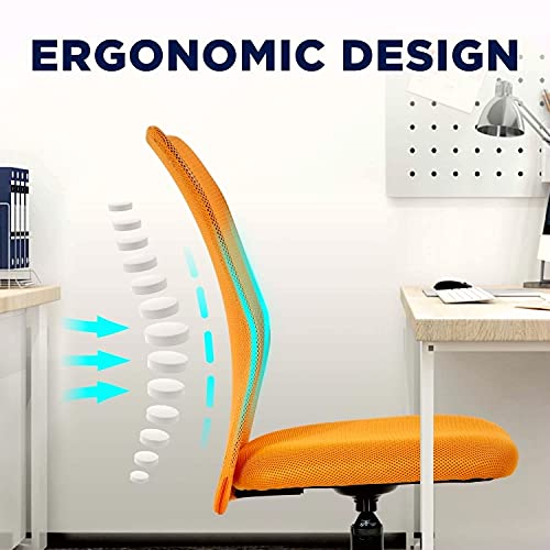 Ergonomic Office Chair Cheap Desk Chair Mesh Computer Chair Back Support Modern Executive Mid Back Rolling Swivel Chair For Women, Men (Orange) #TOP4