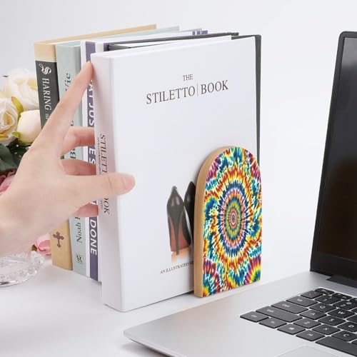 Sujetalibros decorativos de madera modernos y organizador de libros 7