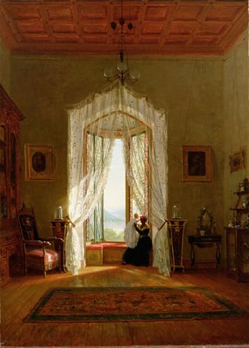 Pintura decorativa una casa finestra sul fiume cuadro en lienzo grande de 60x90cm