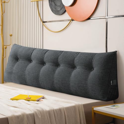 OHMG 180CM XXL Rückenkissen Bett,Lang Keilkissen Hohen Rückenkissen Kissen Bettkissen Rückenlehne Nackenstützkissen Rückenstützkissen Lordosenstütze Lesekissen für Bett und Sofa 