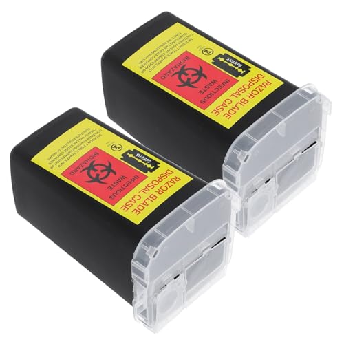 Uonlytech Étui de Rangement pour Rasoir 2 Pièces Couvercle Anti-Propagation d'Odeurs Conteneur pour Collecte de Lames en Salon de Coiffure