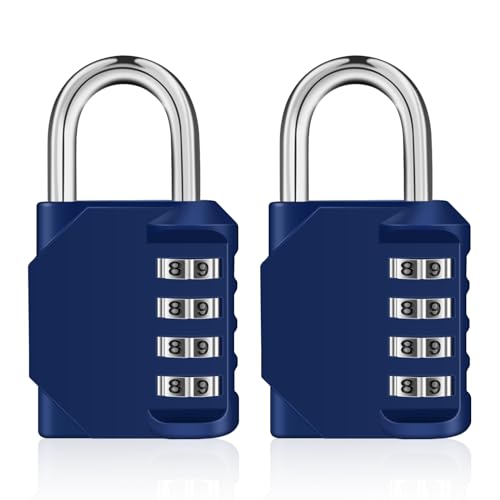 Image of ZHEGE Combination Lock 2 Pack, 4 Digit Padlock for Gym, Employee, School, Fence. Hasp Cabinet & Storage - Set Your Own Keyless Resettable Combo