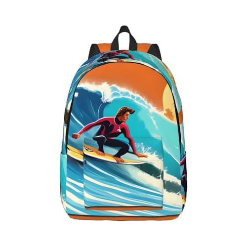 Mochila de mano para mujer EdWal con estampado ondulado y capacidad de viaje casual