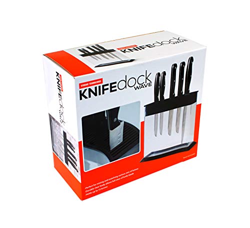 Knifedock Wave By Storage Technologies. Revolutionary Kitchen Countertop Knife Storage. A Beautiful Way To Display And Identify Each Knife At A Glance.the Next Generation Knife Block.(Holds 15 Knives) #TOP2