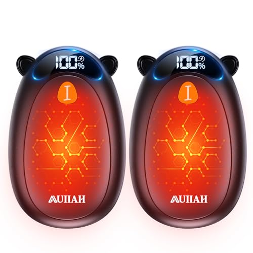 AUIIAH Hand Warmers Rechargeable with LED Display Magnetic 2 Pack, 4 Levels Heat, Portable Electric Hand Warmers Gifts for Christmas, Men, Women, Raynaud, Football, Camping, Hunting, Golf