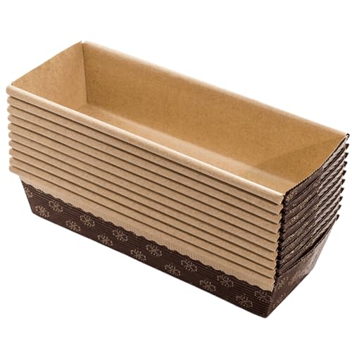 Moule à cake de 600 g - Lot de 10 moules à cake de 24 cm en papier micro-ondable, idéal pour la cuisson au four, résistant à la chaleur jusqu'à 220 °C,...