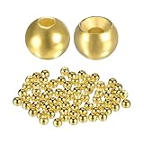 TIXIPEM 2.8mm Dia Tungsten Beads for Fly Tying [100PCS] - Slotted Head Ball for Tackle Craft & Fishing - [#12-14 - Gold Tone] Sink Deeper Faster Tapered Hole Fly Fishing Materials
