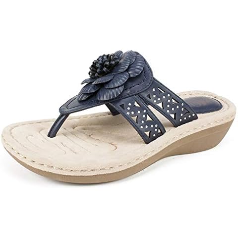 CLIFFS BY WHITE MOUNTAIN Cynthia Women's Sandal, Navy/Smooth, 6.5 UK Cover
