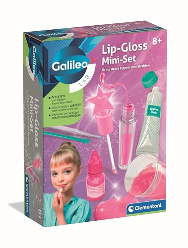Clementoni Galileo Lab Lip-Gloss Mini Set - Lipgloss selbst herstellen mit echten sicheren Inhaltsstoffen - Experimentier-Set ab 8 Jahren 59444