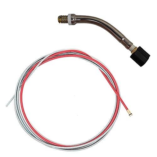 ELCAN Pack de una cabeza para antorcha 25ak y guia hilo rojo de 4 metros para hilo 1,0-1,2mm para antorcha mig mag. Consumibles y accesorios pistola soldar. Cuello cisne para torcha soldadura MB25