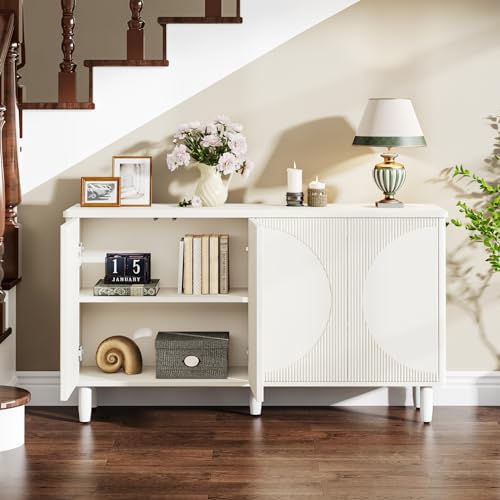 Little Tree MH093 59-Inch White Buffet Cabinet Sideboard thumb #7