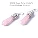 KISSPAT Real Natural Rose Quartz Healing Point Crystal Gemstone Chakra Dangle Earrings