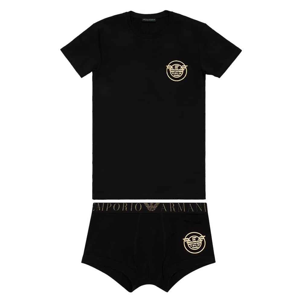Emporio ArmaniMen's X-mas Cotton T-shirt and Trunk Sleepwear Set T-shirt + trunk