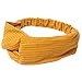 Produktbild LAAT Bandeau Strick Mehrfarbig Haarband Schleife Turban elastisch Yoga Sport für Damen Mädchen, gelb, one Size