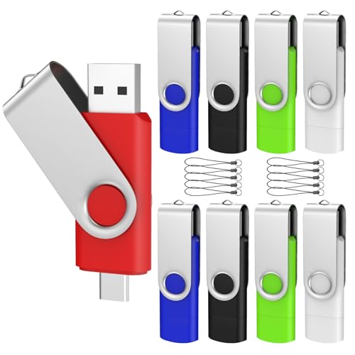 ABLAZE Pendrive 32GB 10 Unidades OTG Memorias USB 2.0 Tipo C 32 GB compatible con i Phone 16/15, smartphones Android, ordenadores, tablets, Mac, iPad y PC