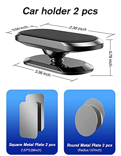 Image of [2 Pack] Magnetic Phone Holder for Car, Car Phone Mount with Upgraded Super Magnet, Dashboard Mount Fits Samsung iPhone etc All Smartphones