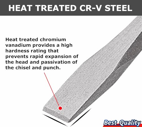 Image of Heavy Duty Cold Chisels Set 3-Piece, Cr-v Steel, 3 /8 inch, 1 /2 inch & 5 /8 inch, High hardness & Heat Treated.