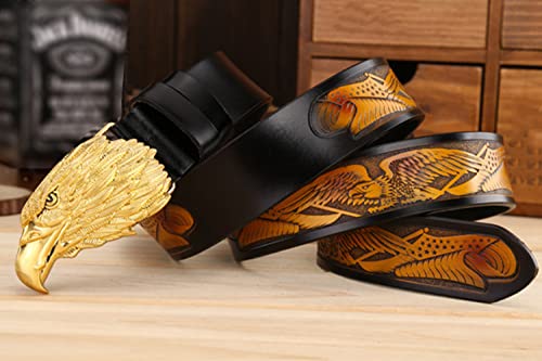 Eagle Head Metal Buckle Men's Belt - Great for Jeans, Casual, Cowboy & Work Wear2