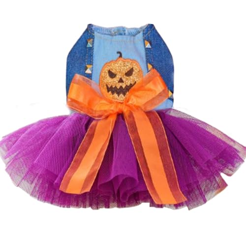 Vestido disfraz de Halloween para perro pequeño morado