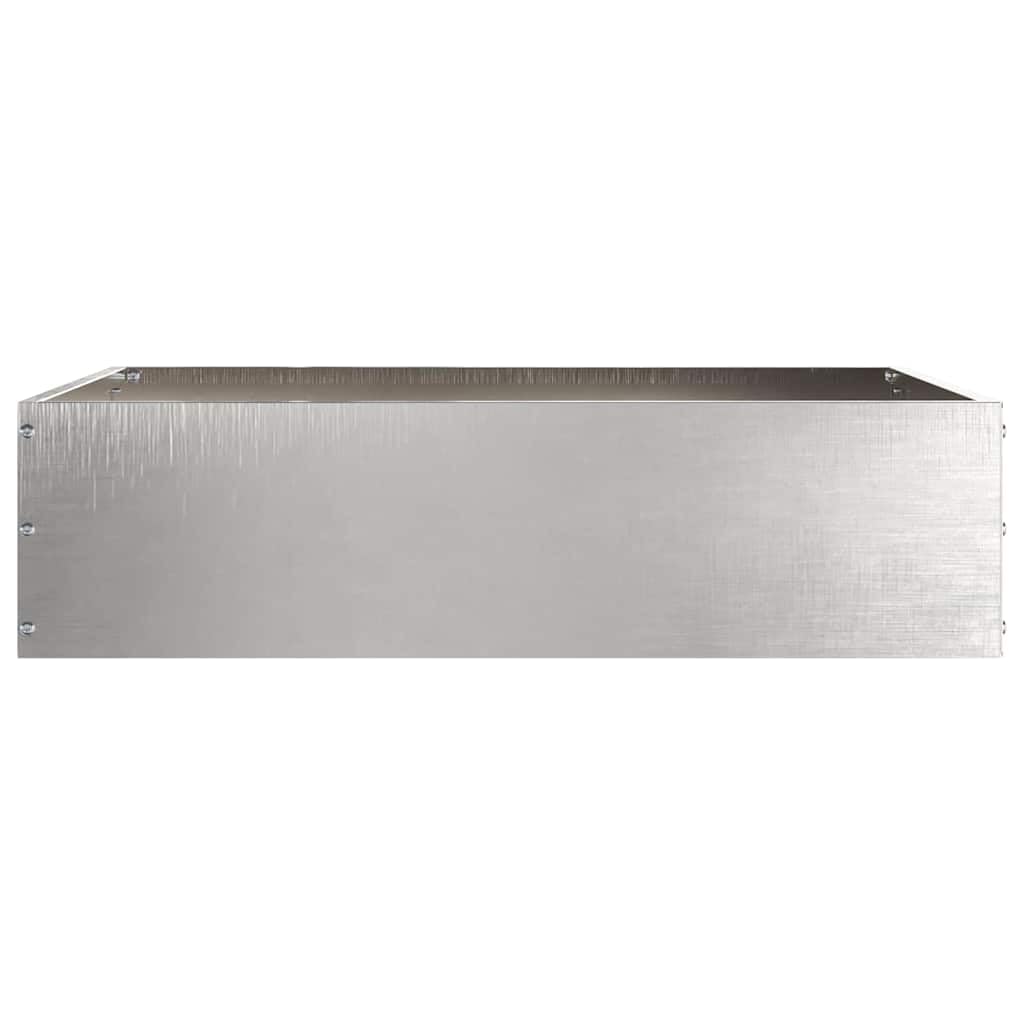 Bordure de pelouse en acier inoxydable argenté 50 x 50 x 13 cm, bordure en métal durable pour jardin et parterre de fleurs, bordure de pelouse robuste pour l'aménagement paysager, résistante aux
