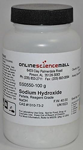 Sodium Hydroxide Pellets, 100g - Reagent Grade Chemical Reagent