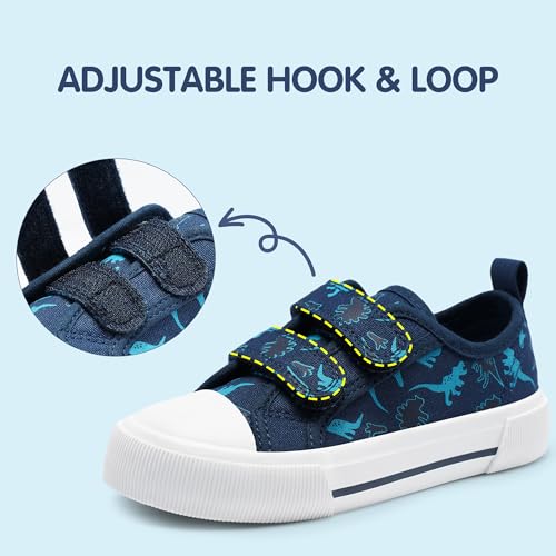 Harvest Land Toddler Kids Canvas Sneakers for Boys and Girls – Casual Walking Shoes with Double Hook-and-Loop Straps, Non-Slip Lightweight Trainers for Baby & Little Kids2
