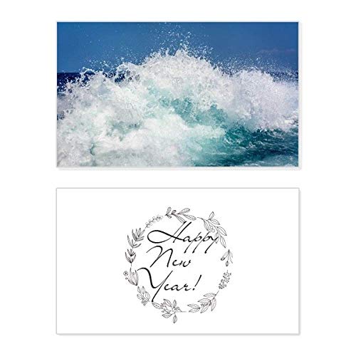 Tarjeta de Año Nuevo temática mar y océano: felicitación conmemorativa original