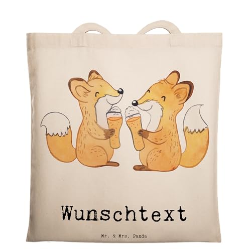 Mr. & Mrs. Panda Personalisierte Tragetasche Fuchs Bester Vetter der Welt - Geschenke, Einkaufstasche, Umhängetasche, Familie, Tüte, Schultertasche, Sohn von Tante, Cousin, Shopper, Verwandtschaft
