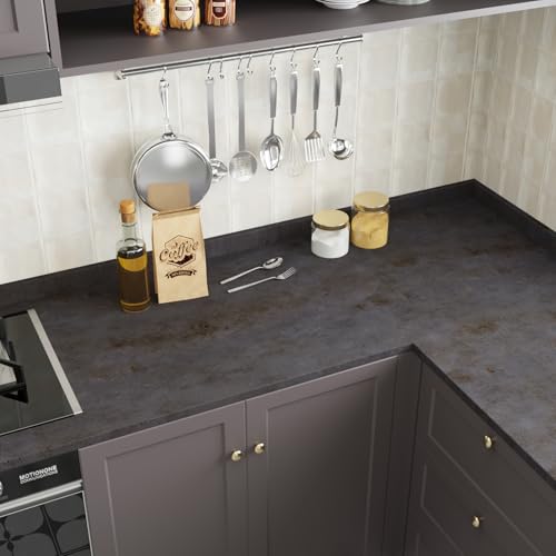 Papel tapiz de hormigón autoadhesivo lavable gris para pared interior 4