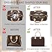 Doxo DupontPaper Purse Organizer Insert Compatible with LV Speedy 30, Lightweight Waterproof Handbag Insert Shaper Protector, 11 Pockets with Zipper, Women Tote Bag Inner Divider (White Brown, L)