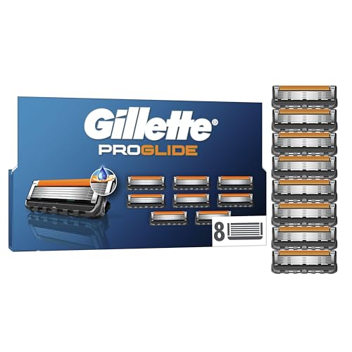 Gillette Lames de Rasoir Homme Proglide, Pack de 8 – Cartouche Dotée de la Bande Lubrifiante x2, Ultra Affutées et Longue Durée, en Acier Inoxydable, 1...