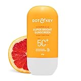 Dot & Key Vitamin C E Super Bright Sunscreen Spf 50 Water-Light,uva/uvb Light Protectionfor Even Toned Glowing Skinwith Liquid Spf 50 No Cast for All Skin Types ,pack of 1, White, Blue, 50G