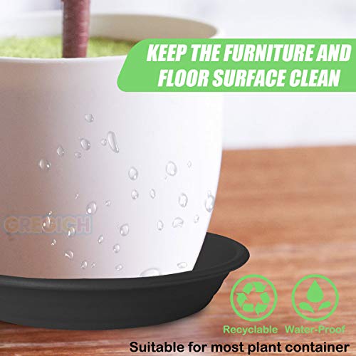 Gregich 6 Pack Plastic Plant Saucer Plant Tray Planter Water Drip Tray, Plant Saucers For Indoors Outdoor Plant Drainage Tray, Thick Heavy Durable Sturdy Flower Pot Saucers Plant Trays For Pots Base #TOP2